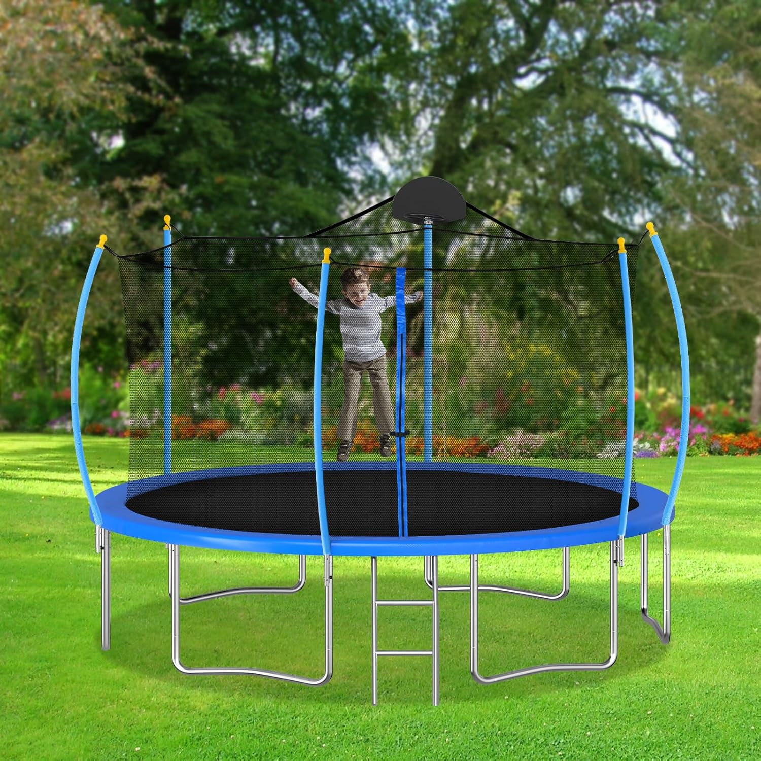 6PCS Universal Trampoline Replacement Enclosure Poles, Trampoline Poles Replacement, UV/rain-Proof, Easy Install - Trampolines Net Pole for Home, Gym Trampolines. Includes Pole, Connectors, Blue