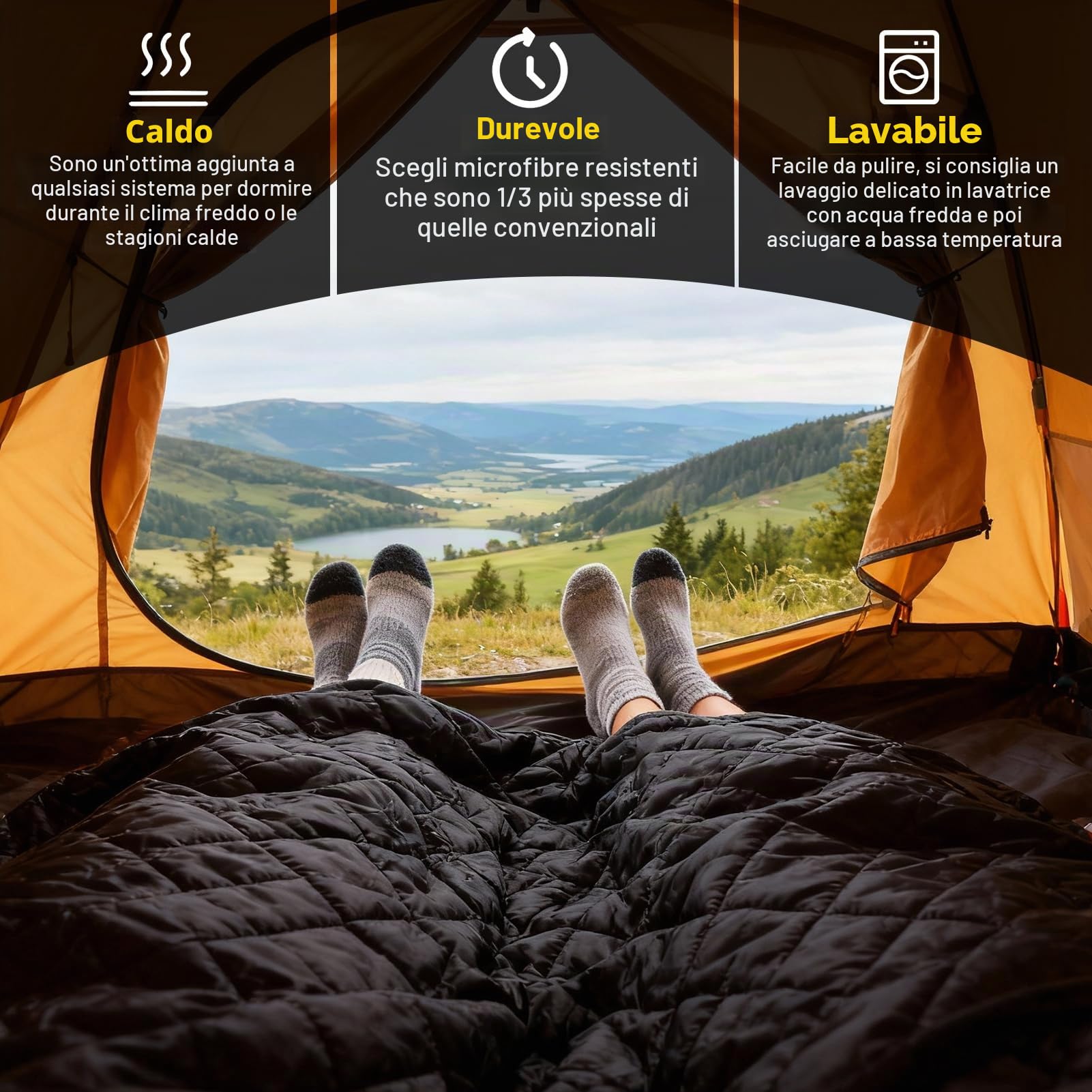 Gugxiom Coperta impermeabile per attività all'aperto, coperta da campeggio portatile con borsa portatile, coperta pieghevole in pile per eventi sportivi all'aperto, campeggio, concerti, auto, animali