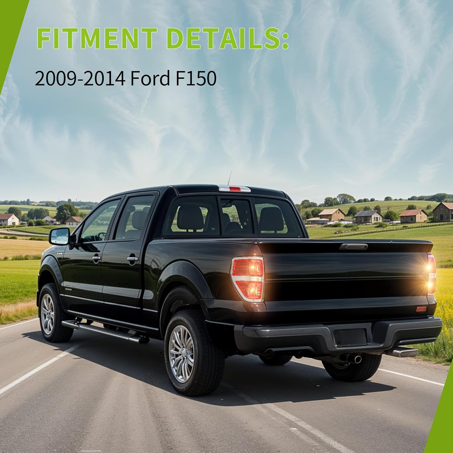 AUTOSAVER88 Tail Light Assembly Compatible with 2009-2014 2009 2010 2011 2012 2013 2014 Ford F150 F-150, Red Clear Lens OE Replacement Taillights - Driver and Passenger Side