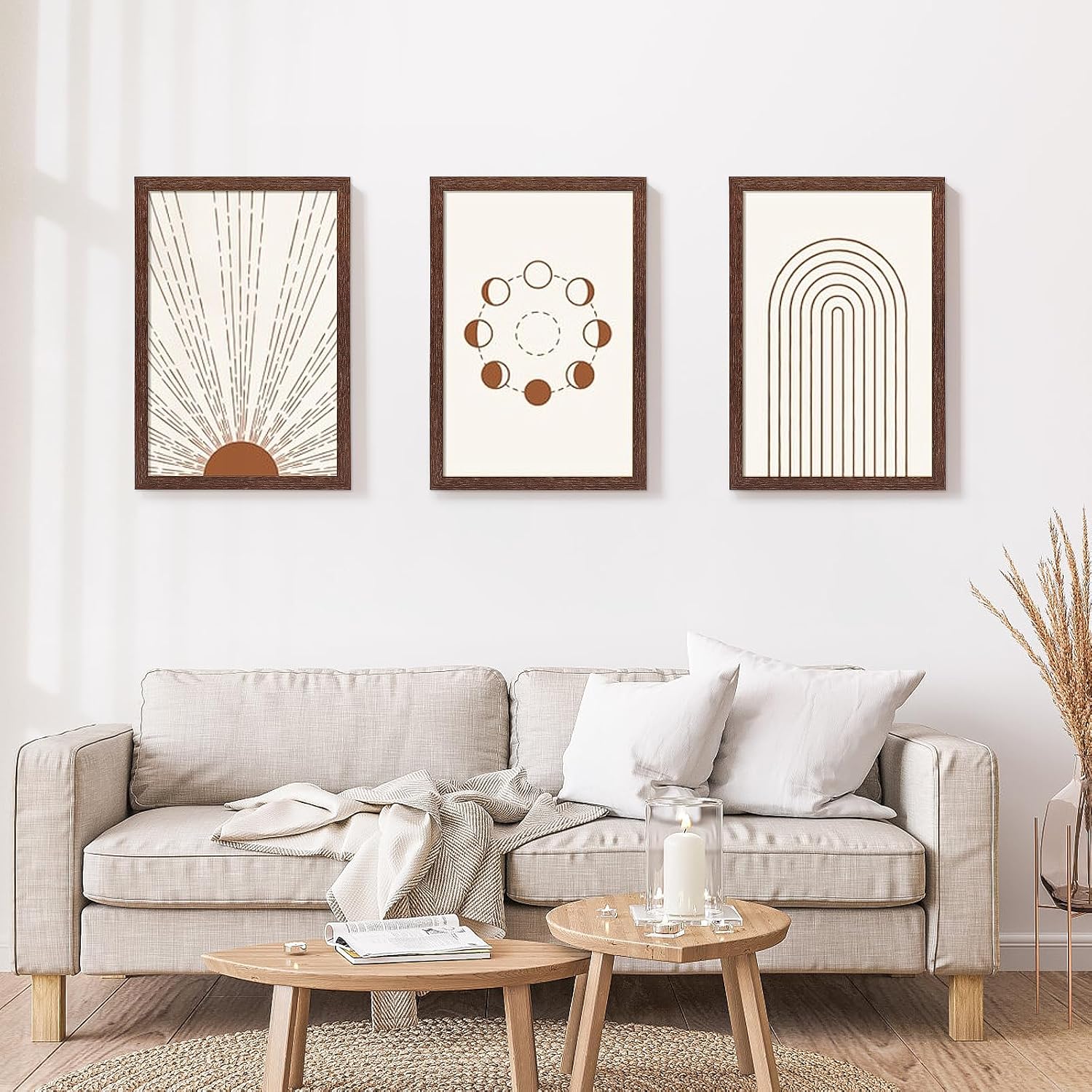 12x18 frame,Distressed Farmhouse Wood Pattern 12 x18 poster frame,Display with Plexiglass,Horizontal and Vertical 12x18 picture frame,Wall Mount Décor,Walnut,1Pack