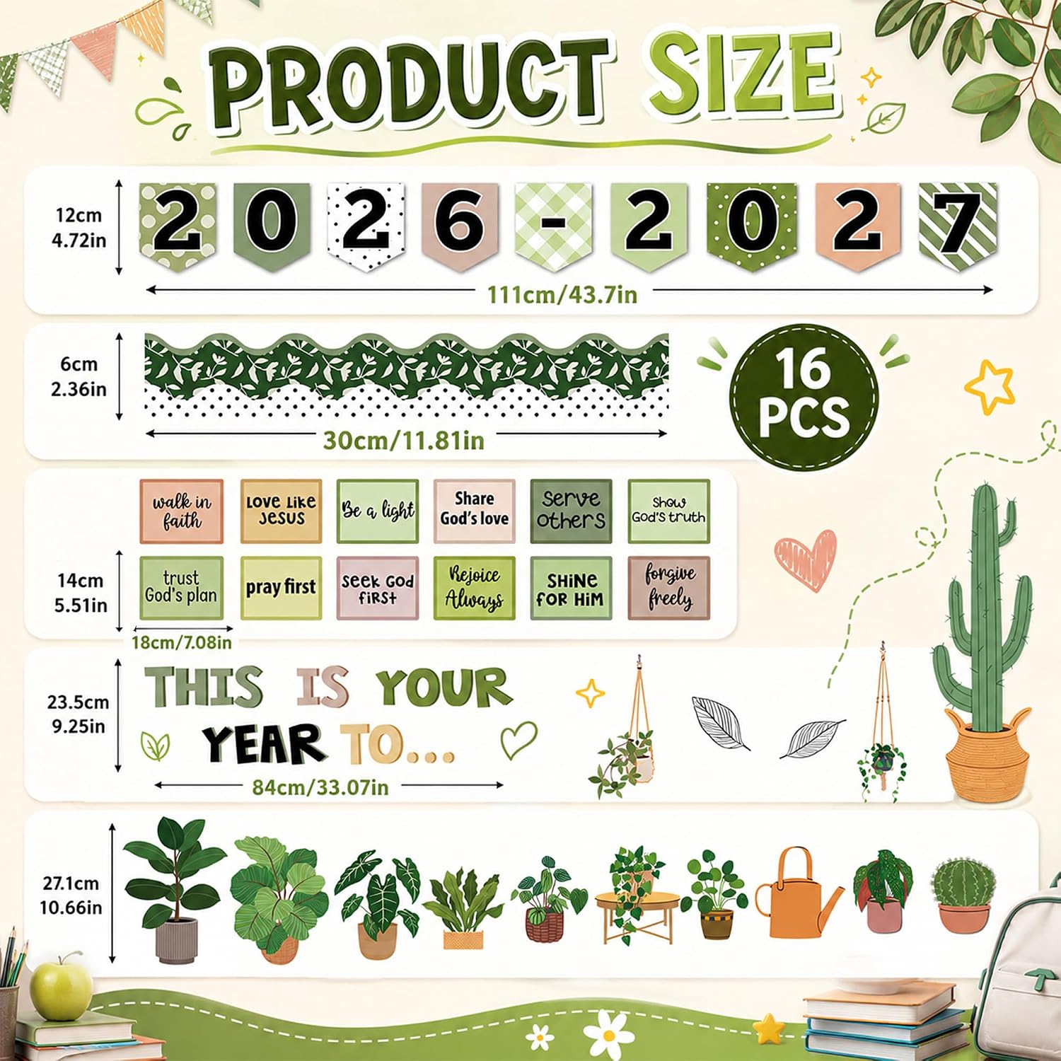 Bulletin Board Decorations - 61 Pcs Welcome Back to School Sets image 2