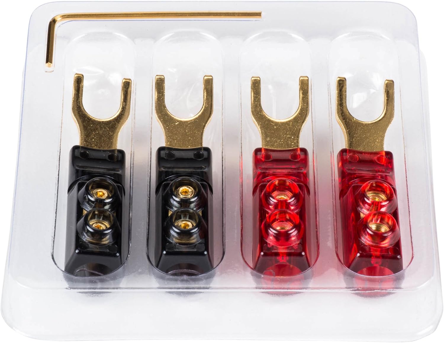 Parts Express 5/16" Spade Terminal with Dual Set Screws and Poly Carbonate Shell 2 Pair