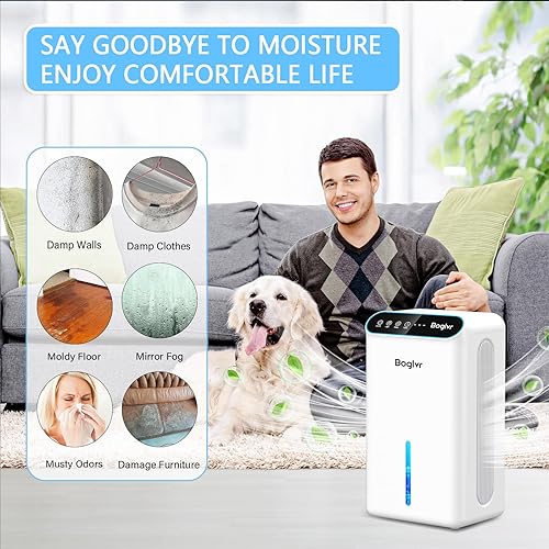 Miniatura 7 de Deshumidificadores, deshumidificador para el hogar (85 onzas, 800 pies cuadrados) deshumidificador pequeño silencioso para dormitorio, baño, sótano