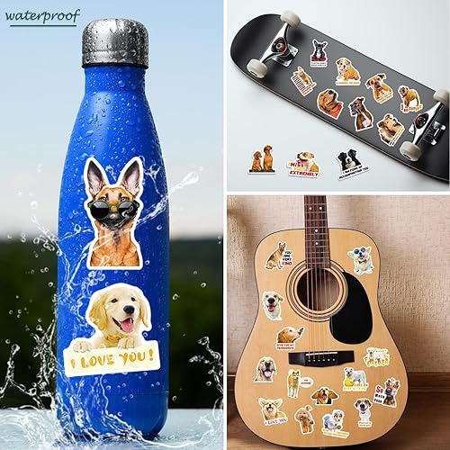 Miniatura 5 de 100 calcomanías para perros, lindas calcomanías impermeables para perros, calcomanías de vinilo de meme de perro para laptop, botella de agua, funda
