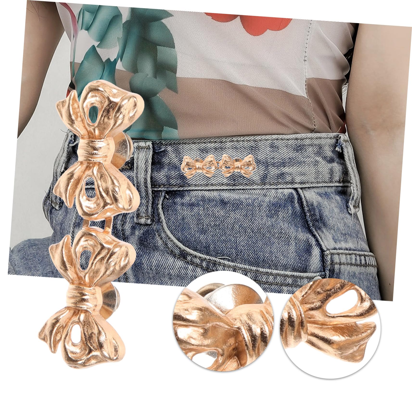 Angoily 5 Series Extensores De Cintura Ajustables De Botones Decorativos Para Clips De Cintura Para Ajustar Ropa Para Jeans Y Faldas 16 Piezas X 5