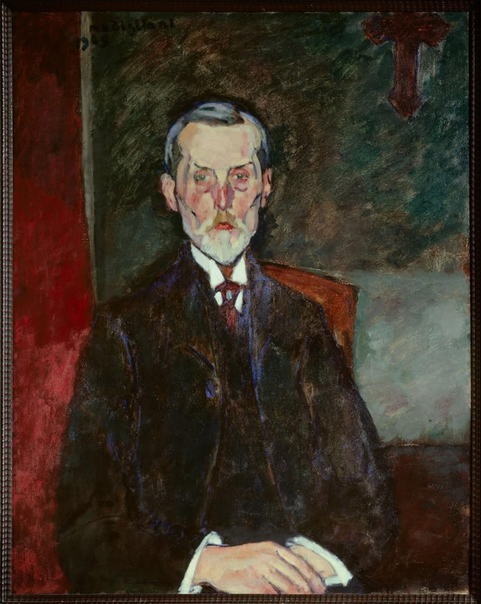 SERENDIPITP Vintage Wall Art Canvas Nordic Poster Canvas Print Picture Portrait of Jean Baptiste Alexandre At the Crucifix Painting by Amedeo Modigliani Wall Art Poster for Home Decor 60x90cm