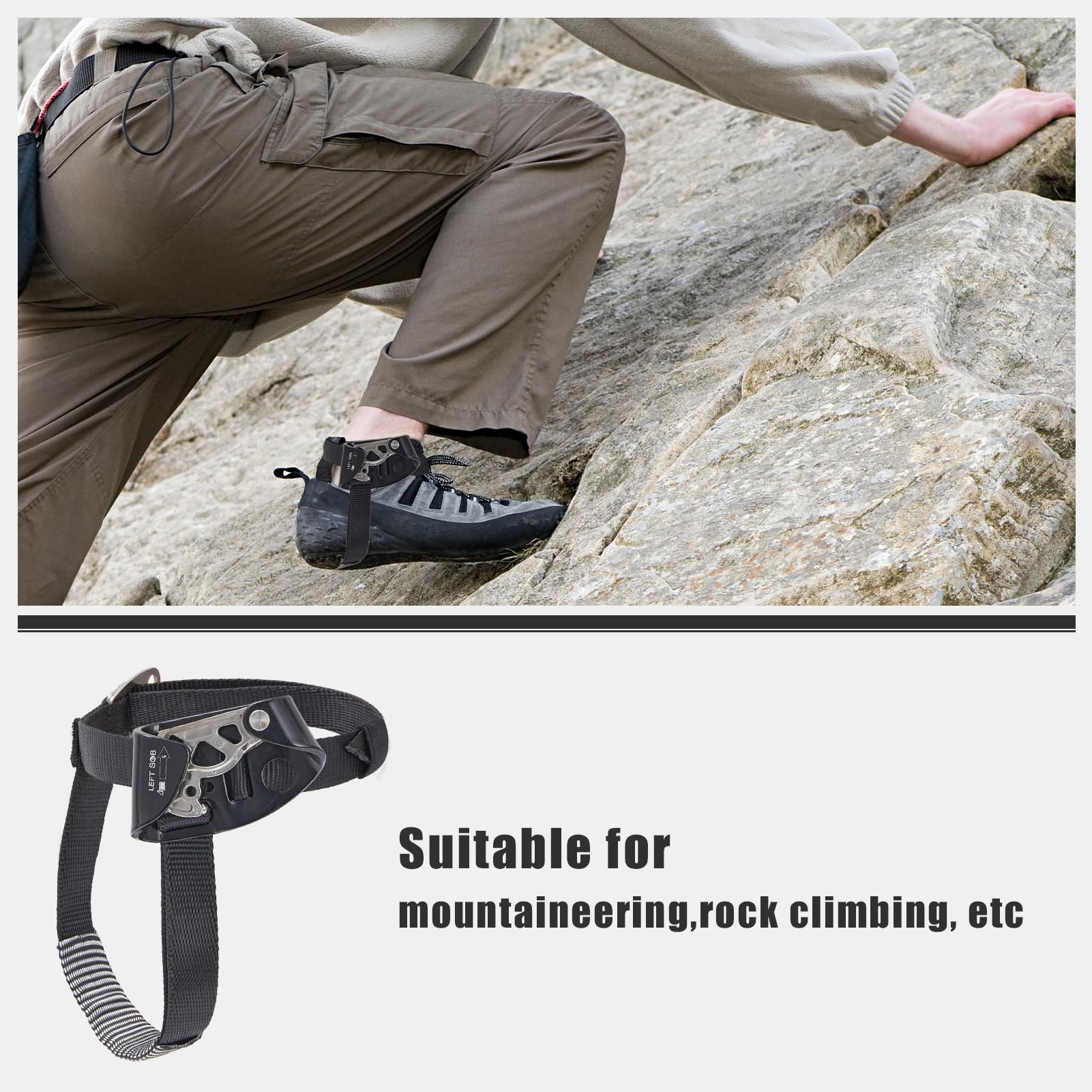SOB Ascendeur de Pied, Ascendeur Pied Droit ou Gauche pour Équipement d'arbre, Équipement d'alpinisme, Équipement de Spéléologie
