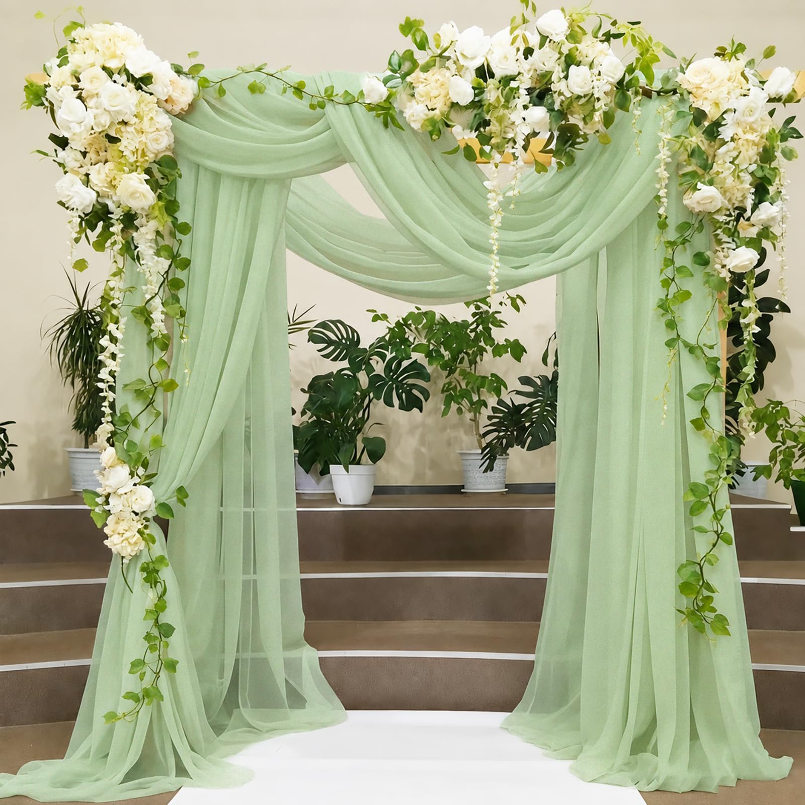 Alaoo Sage Green Tulle Fabrics, 6.1Mx75CM Mesh Netting Fabric — image 1