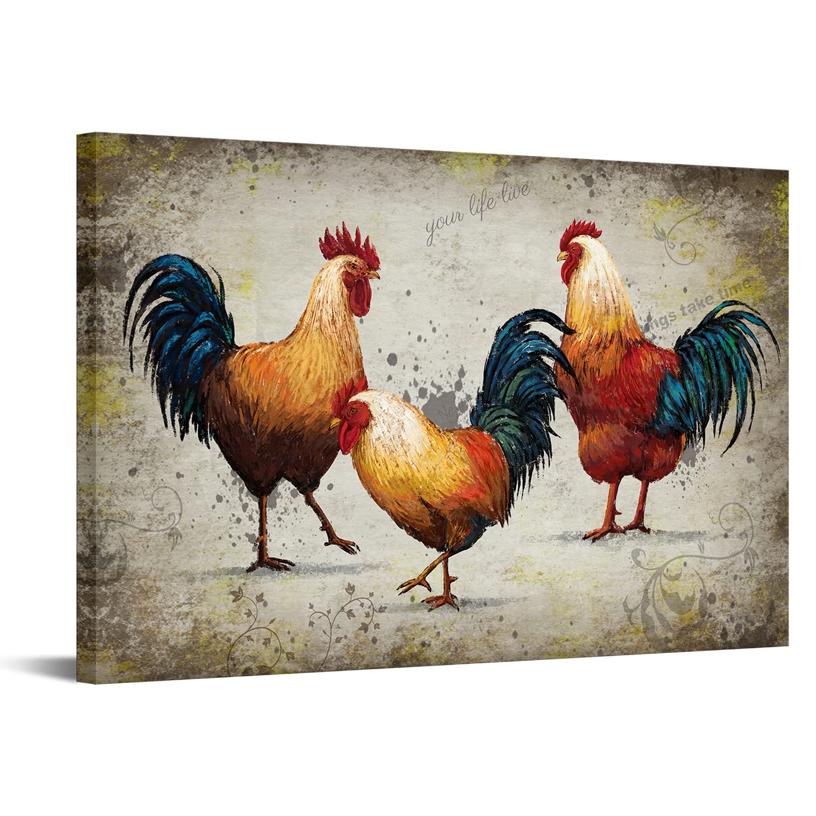 抽象水彩画 多色 画用紙 四つ切り「チキンジョージ」 抽象水彩画 多色