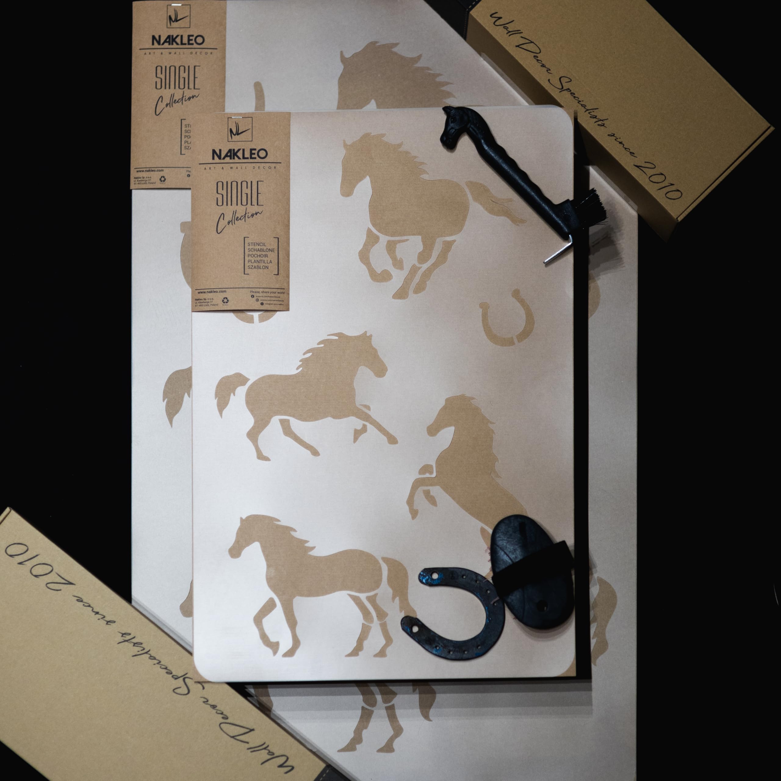 NAKLEO Large Wall Painting Stencil 43x64 cm, Horses Animal Pattern, Reusable Plastic Template, DIY Art and Craft Home Decor - Image 4