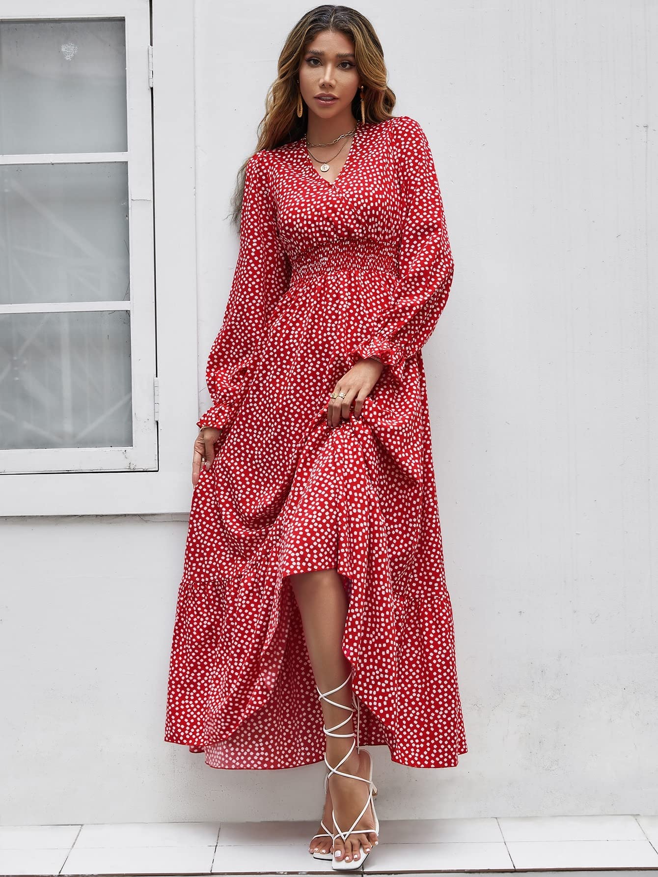 Amazon.com: TOOSIS Dresses for Women 2023 Floral Print Flounce