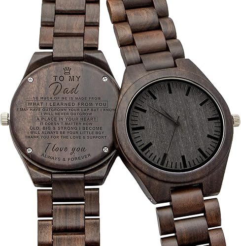 Miniatura 2 de Reloj de madera grabado para hijo y novio, reloj de madera personalizado regalo para novio, regalo de graduación de mamá, de papá