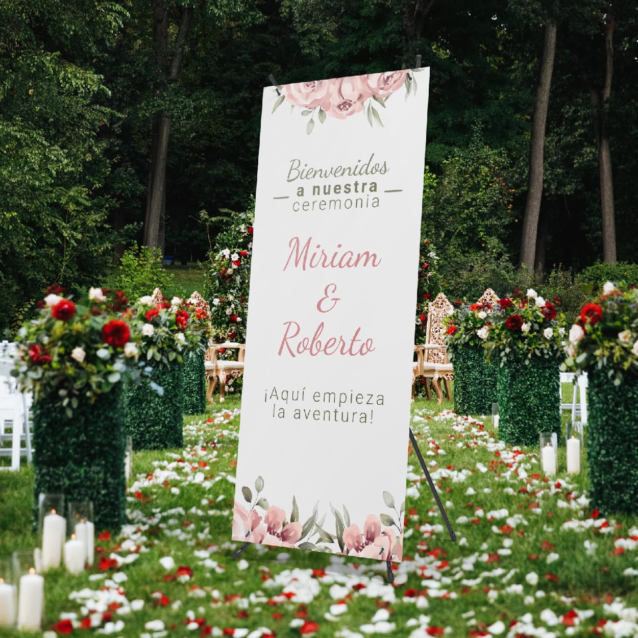 Detalles Boda Para Invitados Photocall Personalizado Para Bodas De Oro De 70x180 Cm - Nombres De La Pareja Y Fechas Personalizables - Decoraciu00f3n