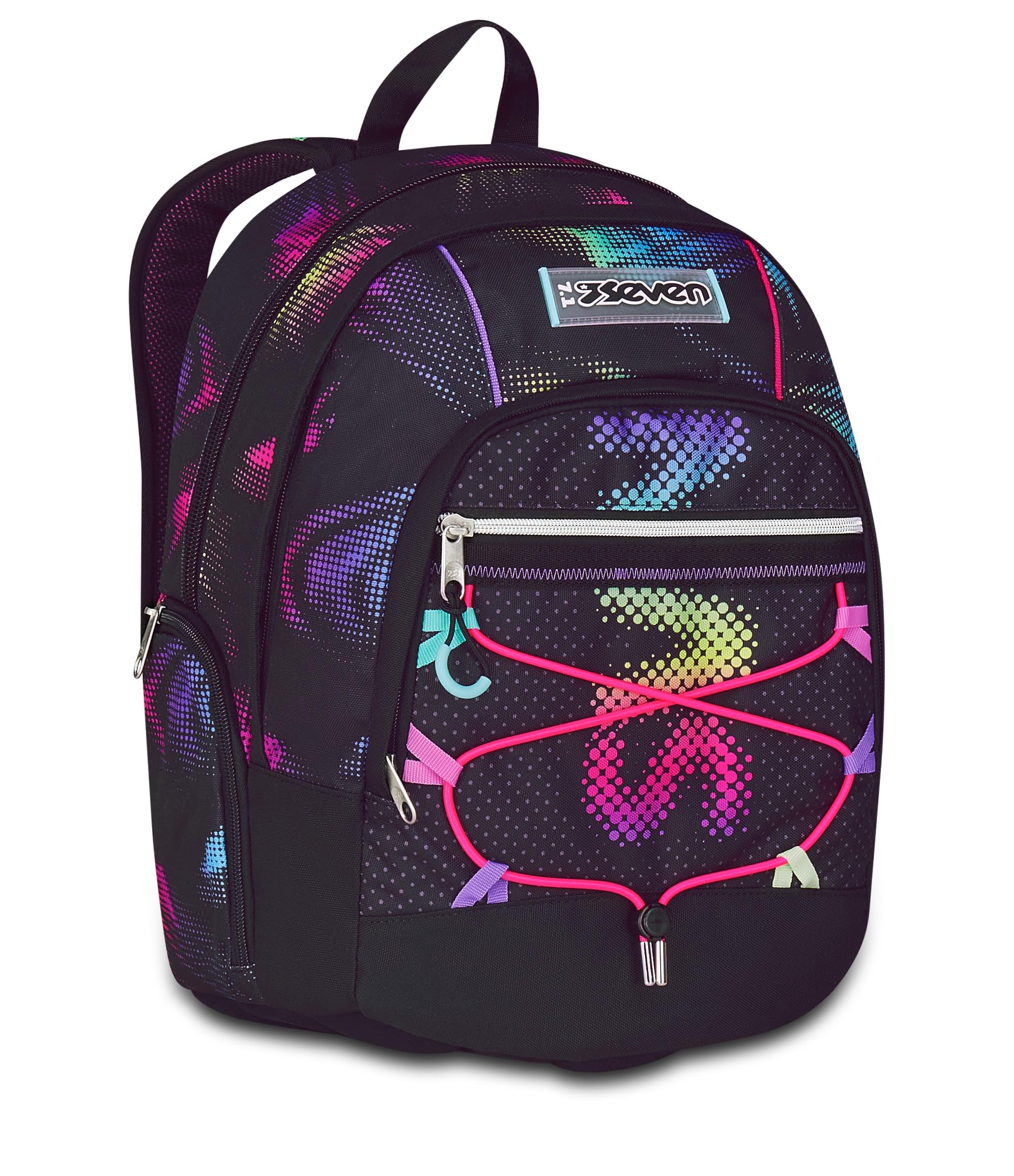 Seven Zaino Scuola Ergonomico Dual Plus, Nero Blu, Doppio Scomparto Da 31 L, Con Tasca Per Borraccia, Tasca Con Organizer e Nastro Torace, Scuola Media e Superiore, Zaino Ragazza