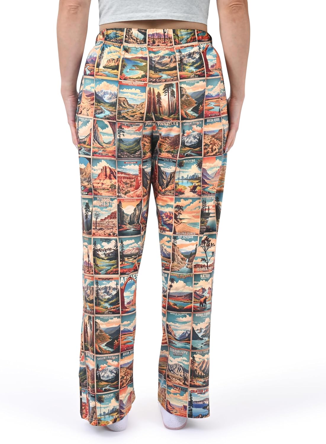 BRIEF INSANITY Outdoors and Camping Pajamas - Funny Camping Pjs for Women and Men, Comfy, Ultra Soft, Novelty Unisex Pajama Bottoms, National Parks Lounge Pants, Medium