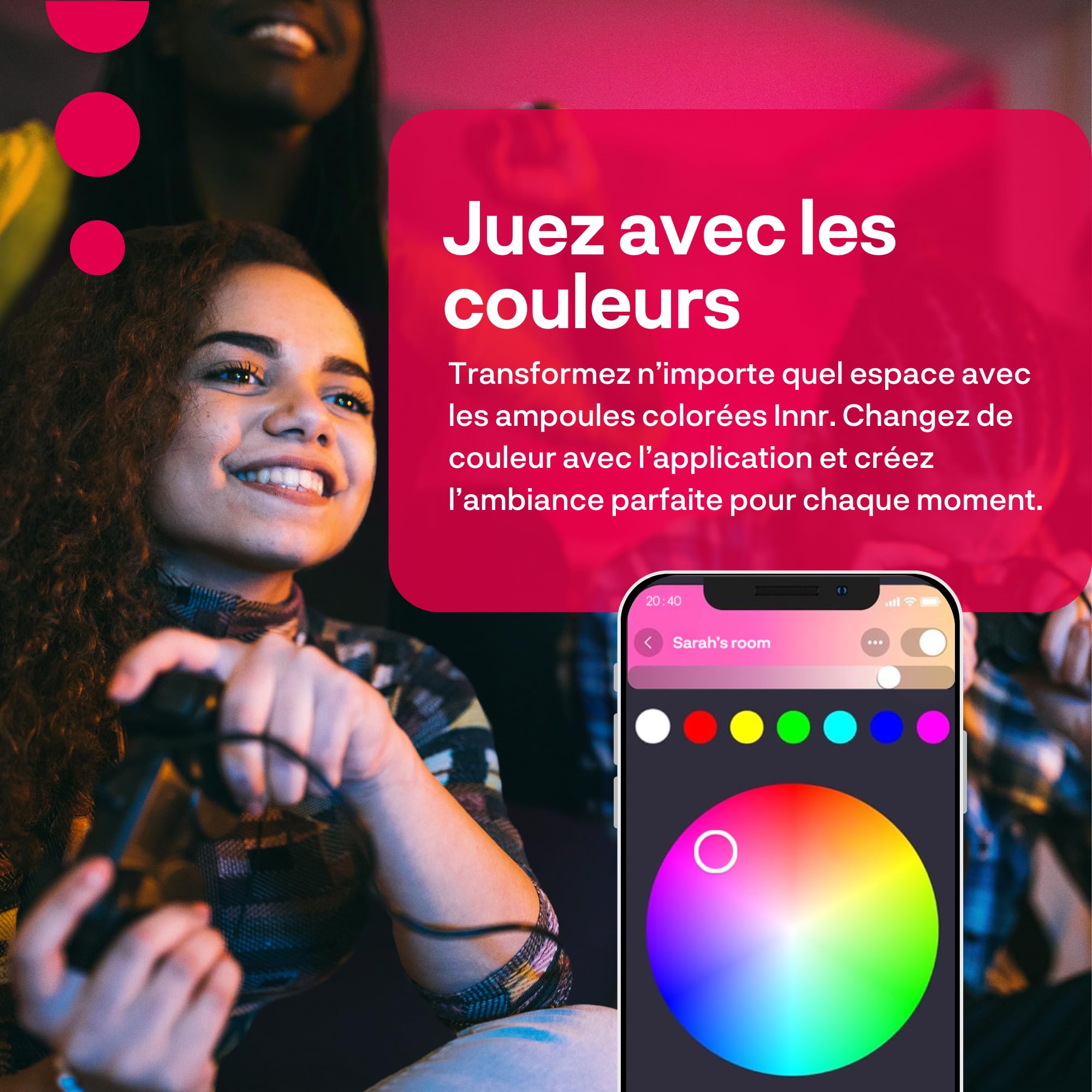 innr Zigbee GU10 Ampoule Connectée, Fonctionne avec Hue* et Alexa (Pont Requis), Spot Blanc et Couleur, 16 Millions de Couleurs, Ampoules RGB, LED Lampe, Intensité Variable, 410 lumens - 4 Pièces | Lampe Smart Home, 16 millions de couleurs, 1800 K-6500 K,