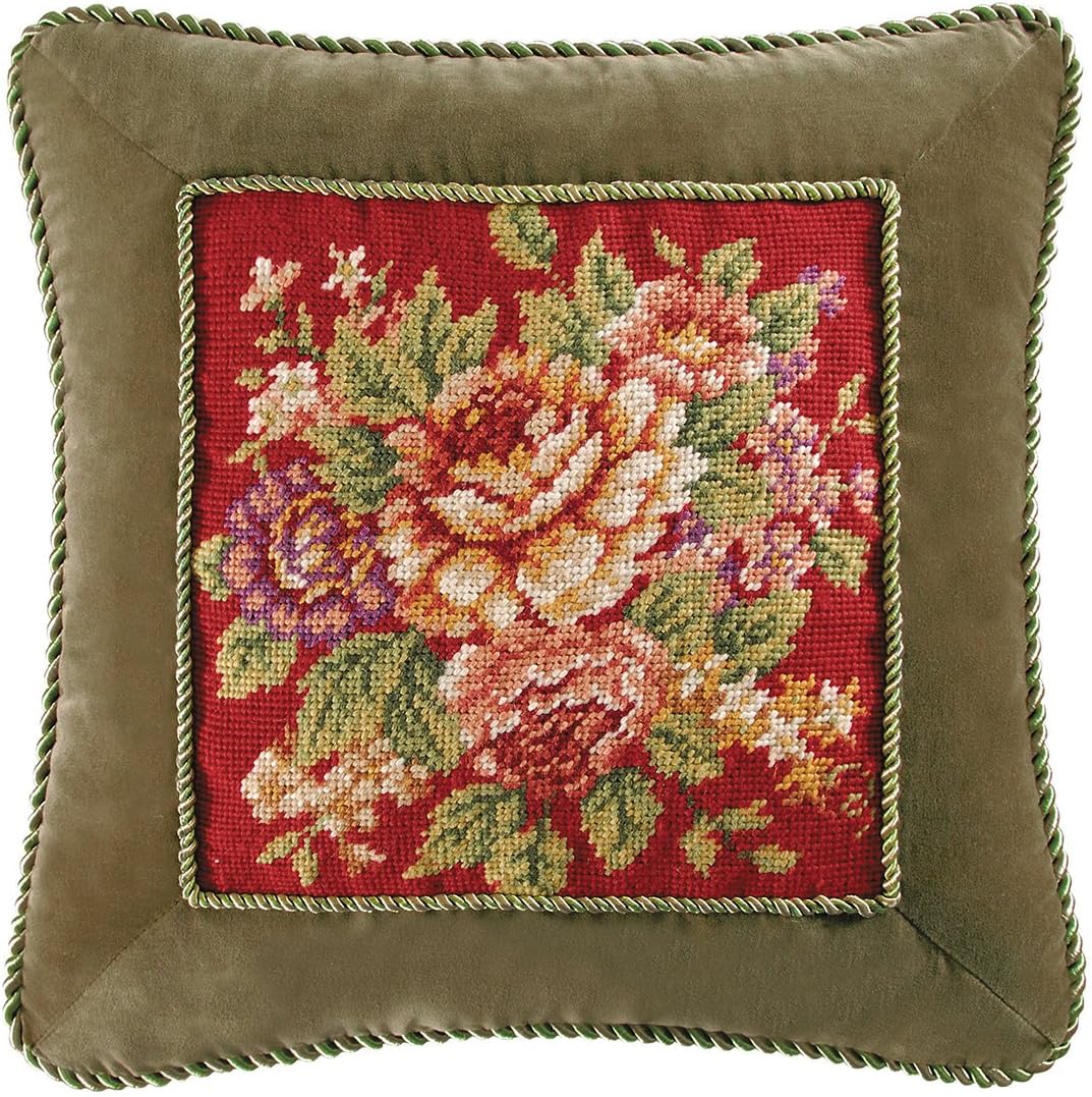 C&F Home Rossa Needlepoint Pillow 16" x 16" Red