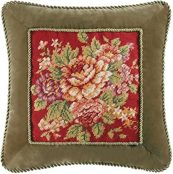 C&F Home Rossa Needlepoint Pillow 16" x 16" Red
