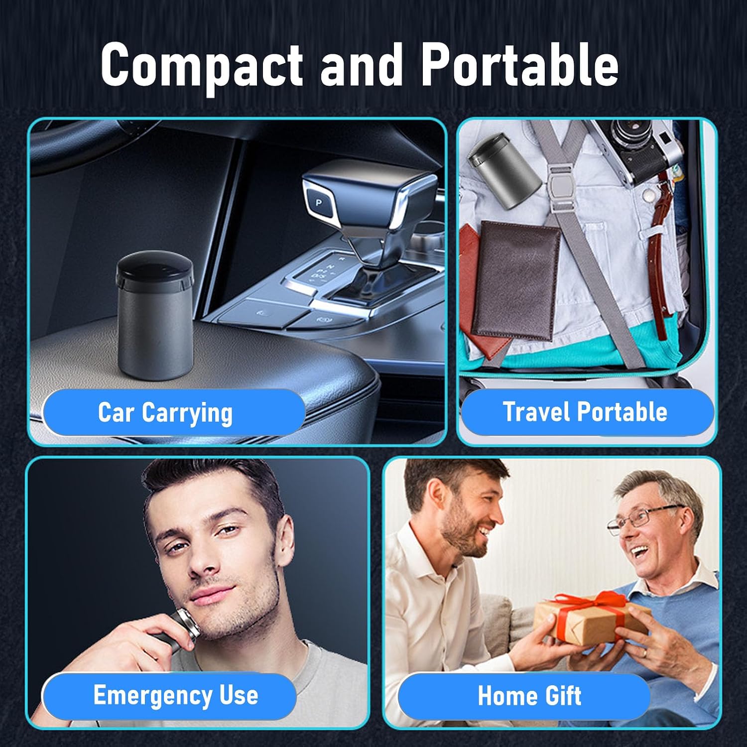Portable Miniature Electric Trimmer, Rechargeable Lightweight Design with Clipper for Travel