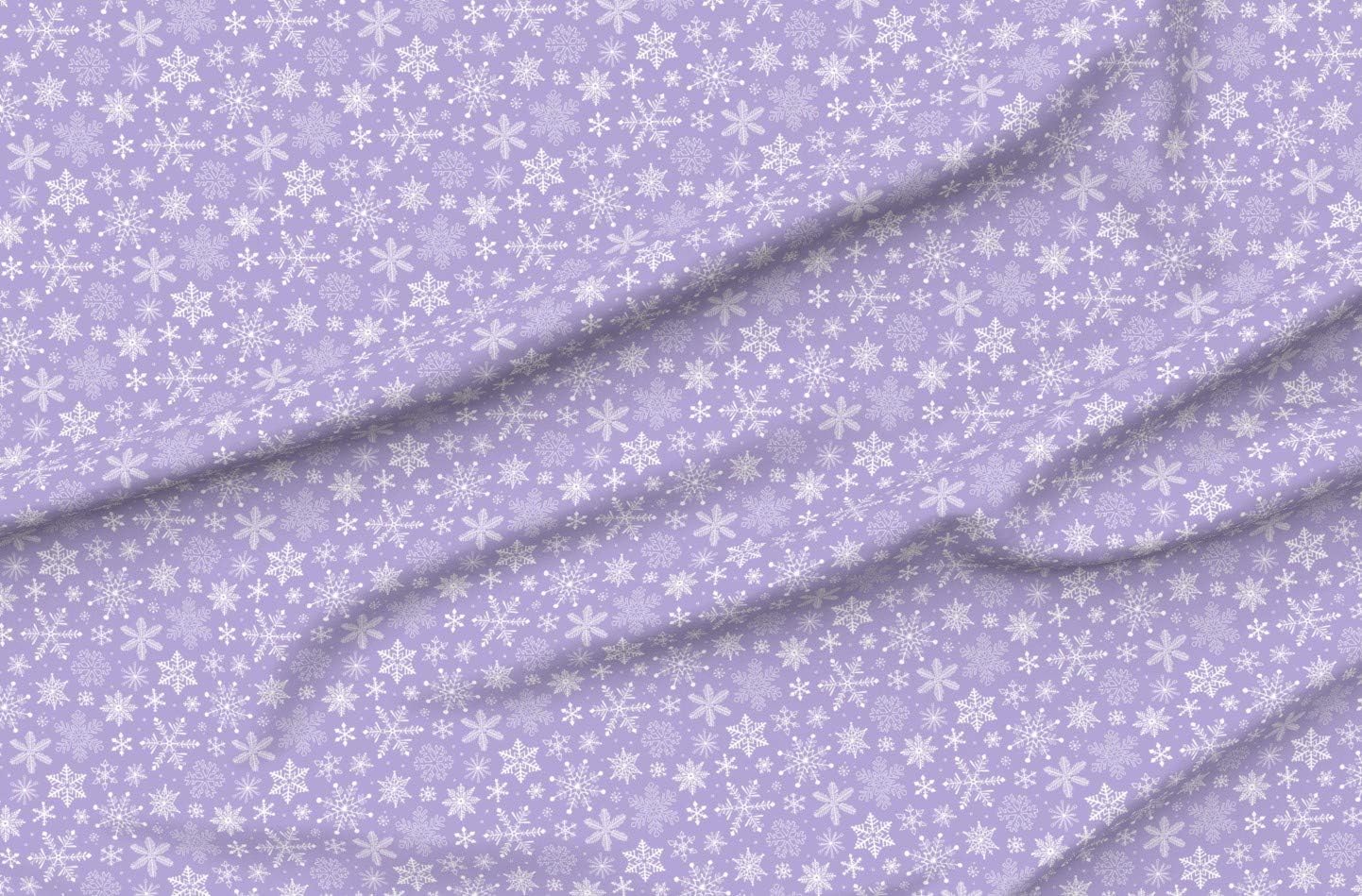 Spoonflower Fabric - Snowflakes Winter Christmas Lavender Purple Snowflake Holidays Printed on Cotton Poplin Fabric by The Yard - Sewing Shirting Quilting Dresses Apparel Crafts