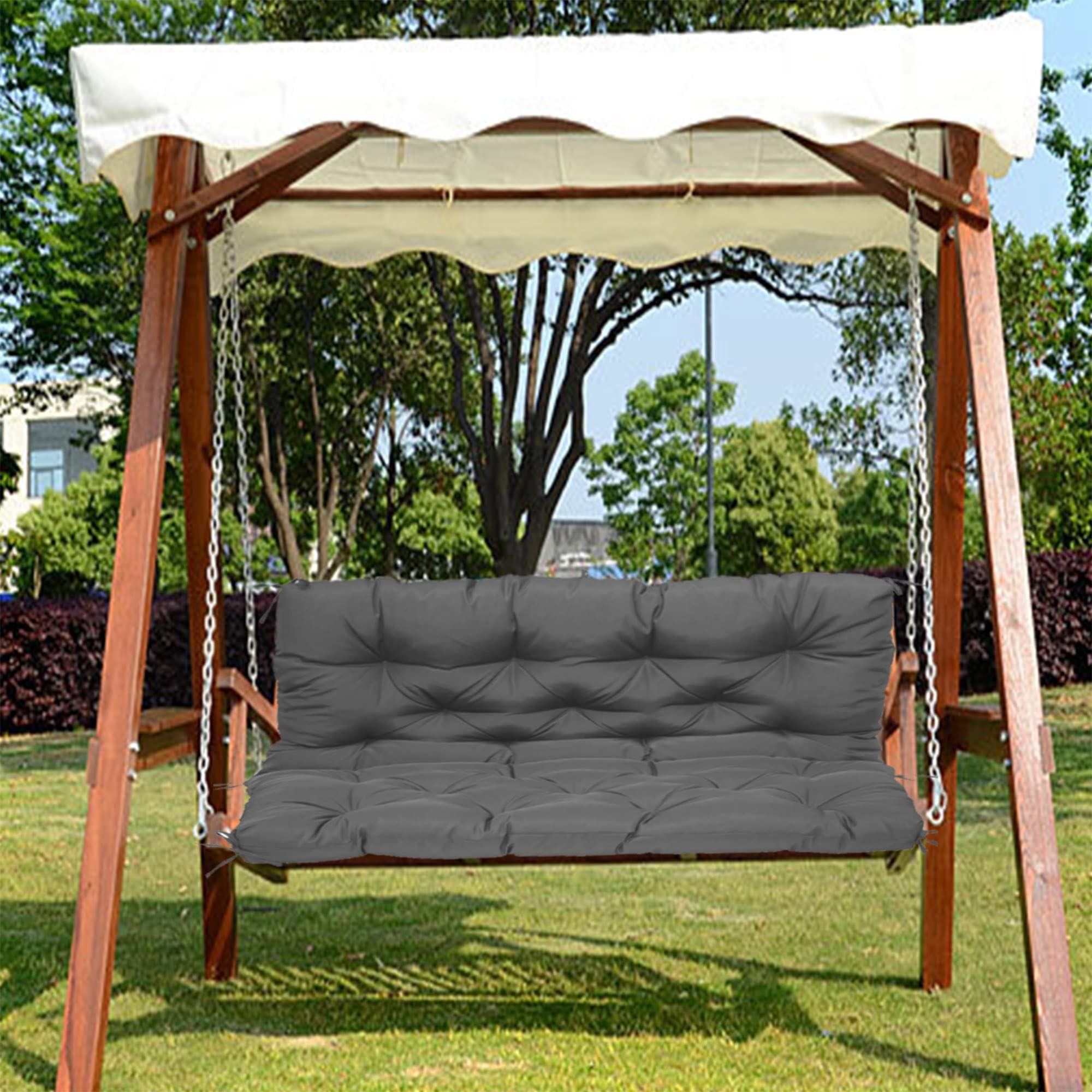Coussin de rechange imperméable gris foncé 120x100x10cm pour matelas banc jardin extérieur terrasse