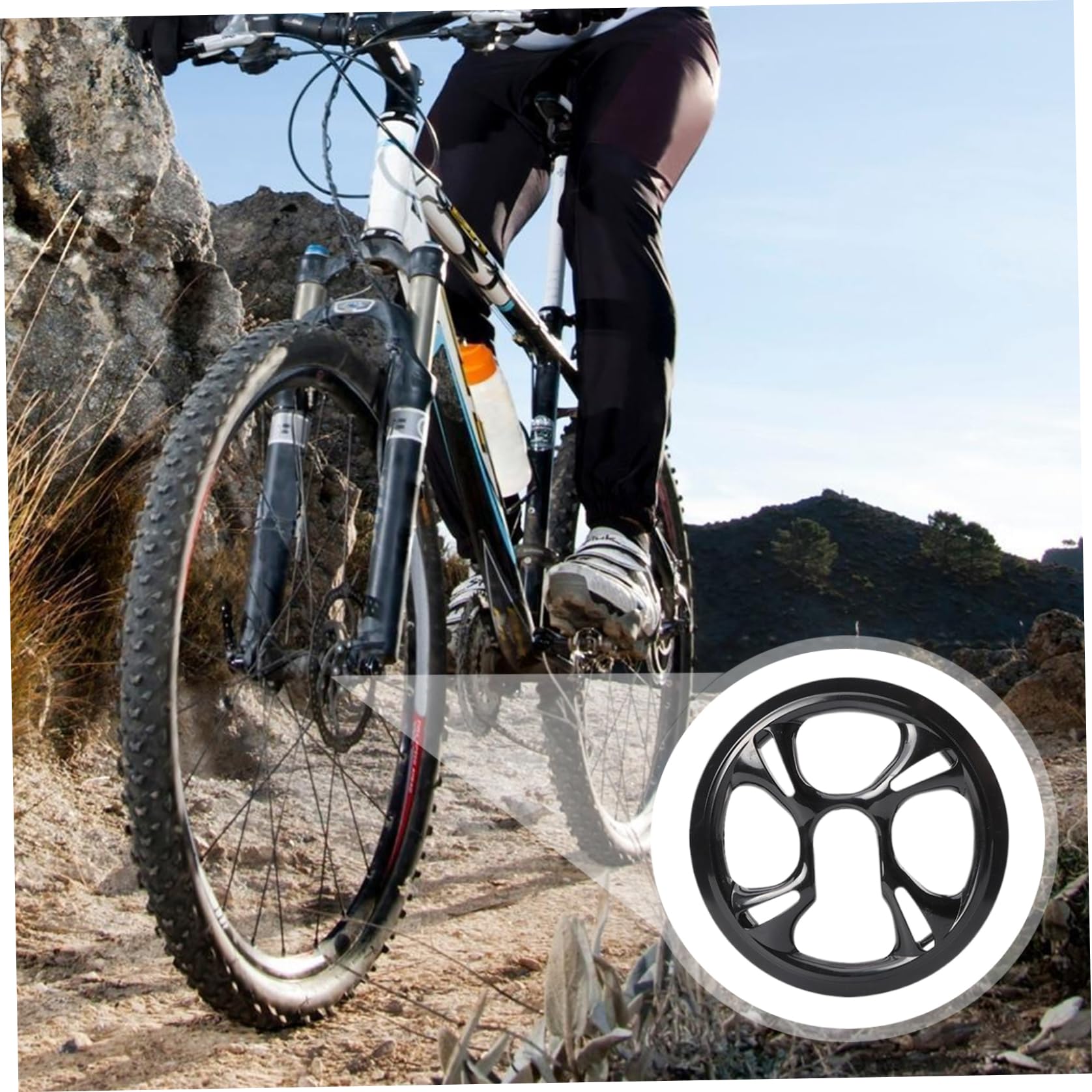 Copricatena per Bici, Copricatena in plastica per Bici a 4 Fori 48 Denti, Pratico Protettore Universale per la Maggior Parte delle Biciclette, Mountain Bike, Protezione per Strada Cittadina