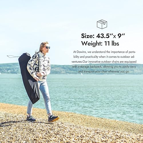 Miniatura 6 de Dowinx Silla mecedora de camping con respaldo alto negro LS-HY01-01