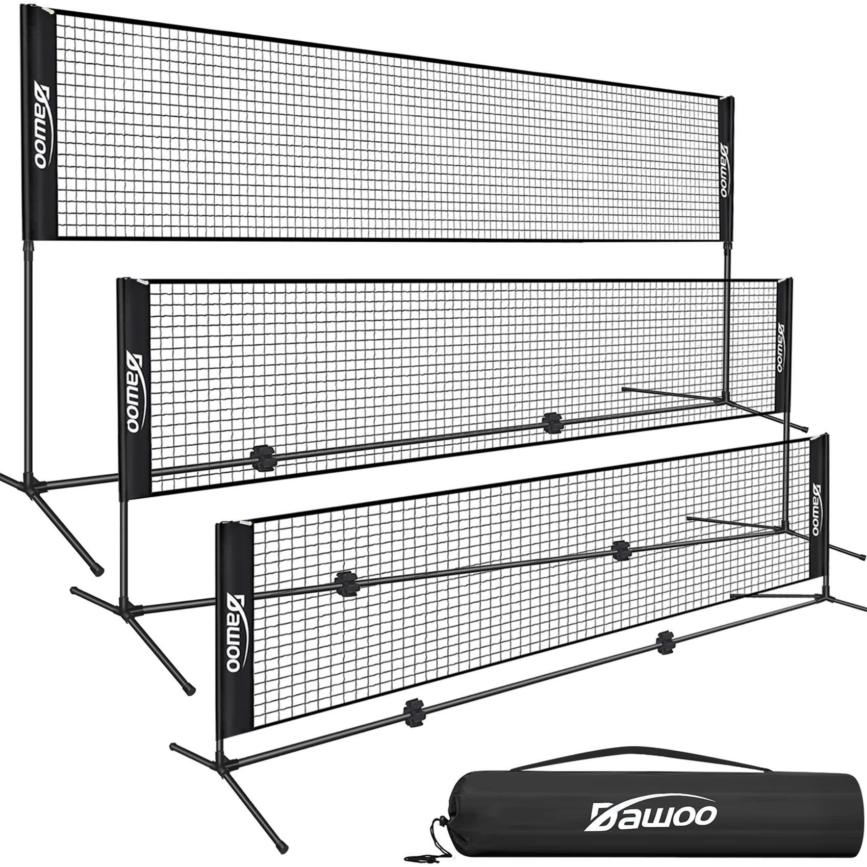 DAWOO Portable Tennis Net Set - Easy Setup, Lightweight, Adjustable, Durable & Convenient.