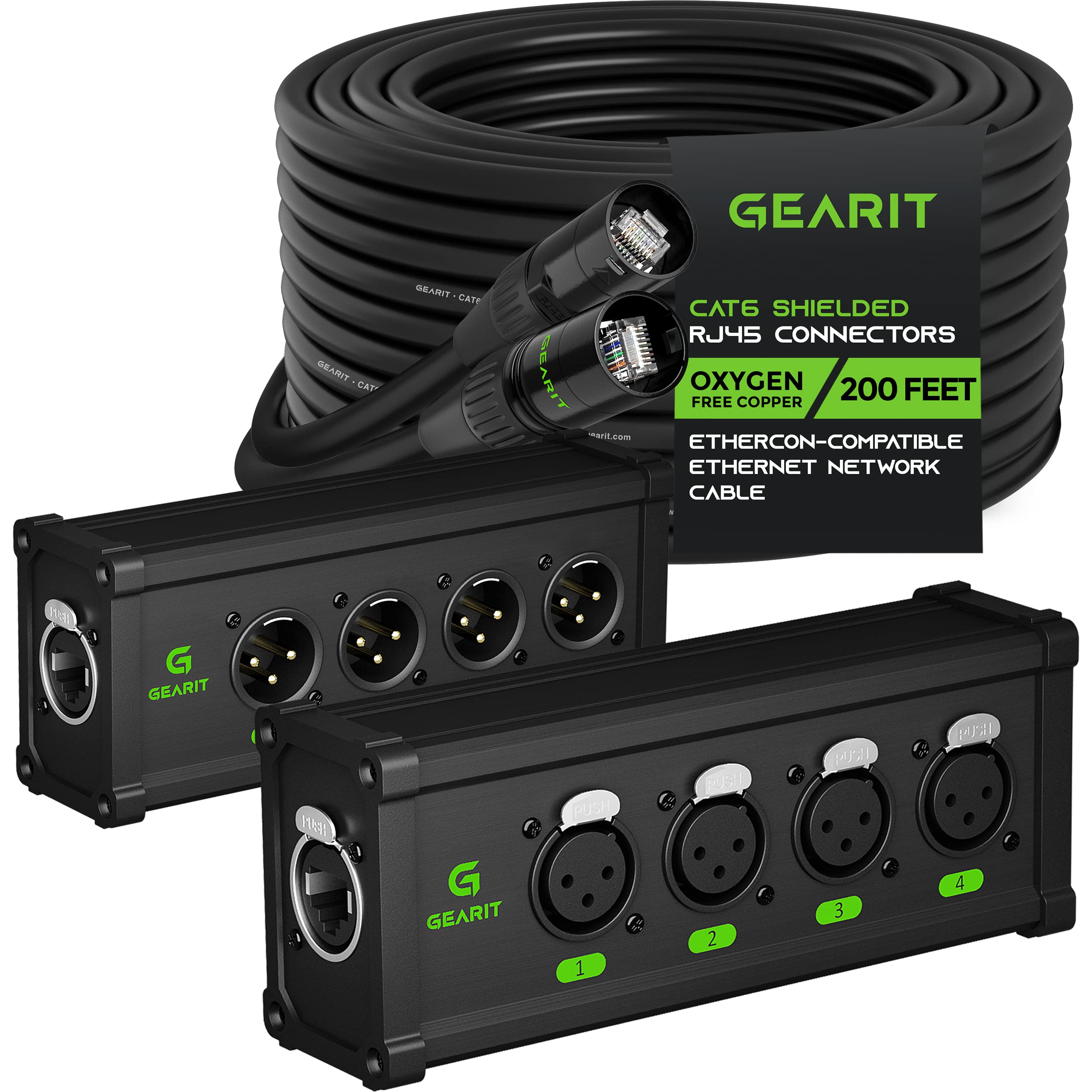 GEARit CAT6 Ethernet Cable, EtherCON-Compatible  300 Feet  RJ45 Connectors For Pro Audio Aluminum Shielded Oxygen Free Copper 300 Ft Black - View #5