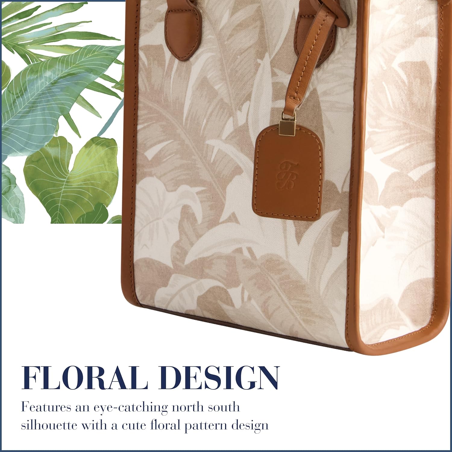 Tommy Bahama Women's Tote Bag, North South Travel Purse Handbag with Adjustable Shoulder Strap and Leather Trim - Image 3