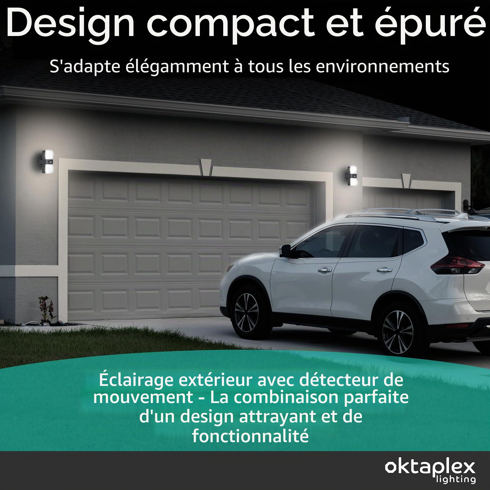 Oktaplex Duas Motion lampe extérieure avec détecteur 20W 1800lm 3000K