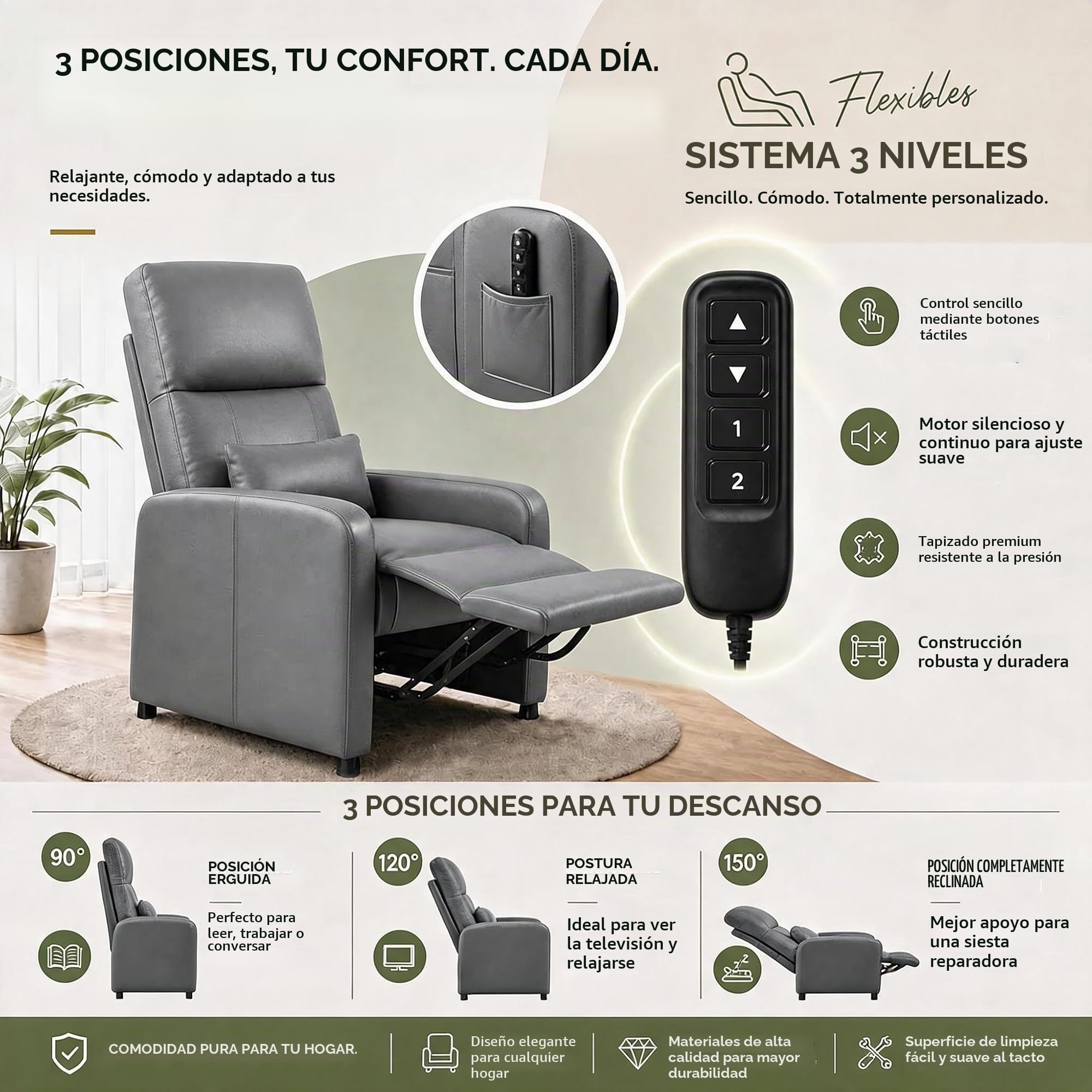 Sillón Relax Eléctrico con Masaje y Calor