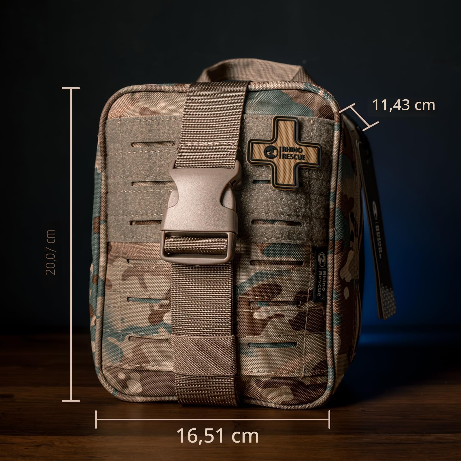 RHINO RESCUE IFAK - Kit de primeros auxilios para trauma de emergencia táctico con gasa y vendaje para caza, camping, viajes (Multicolor PRO)