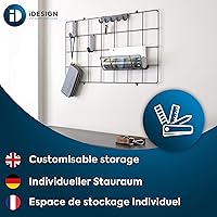 Vista 2 de InterDesign Jayce Sistema de pared metálica, panel de organización modular de rejilla para el almacenamiento adicional en la cocina