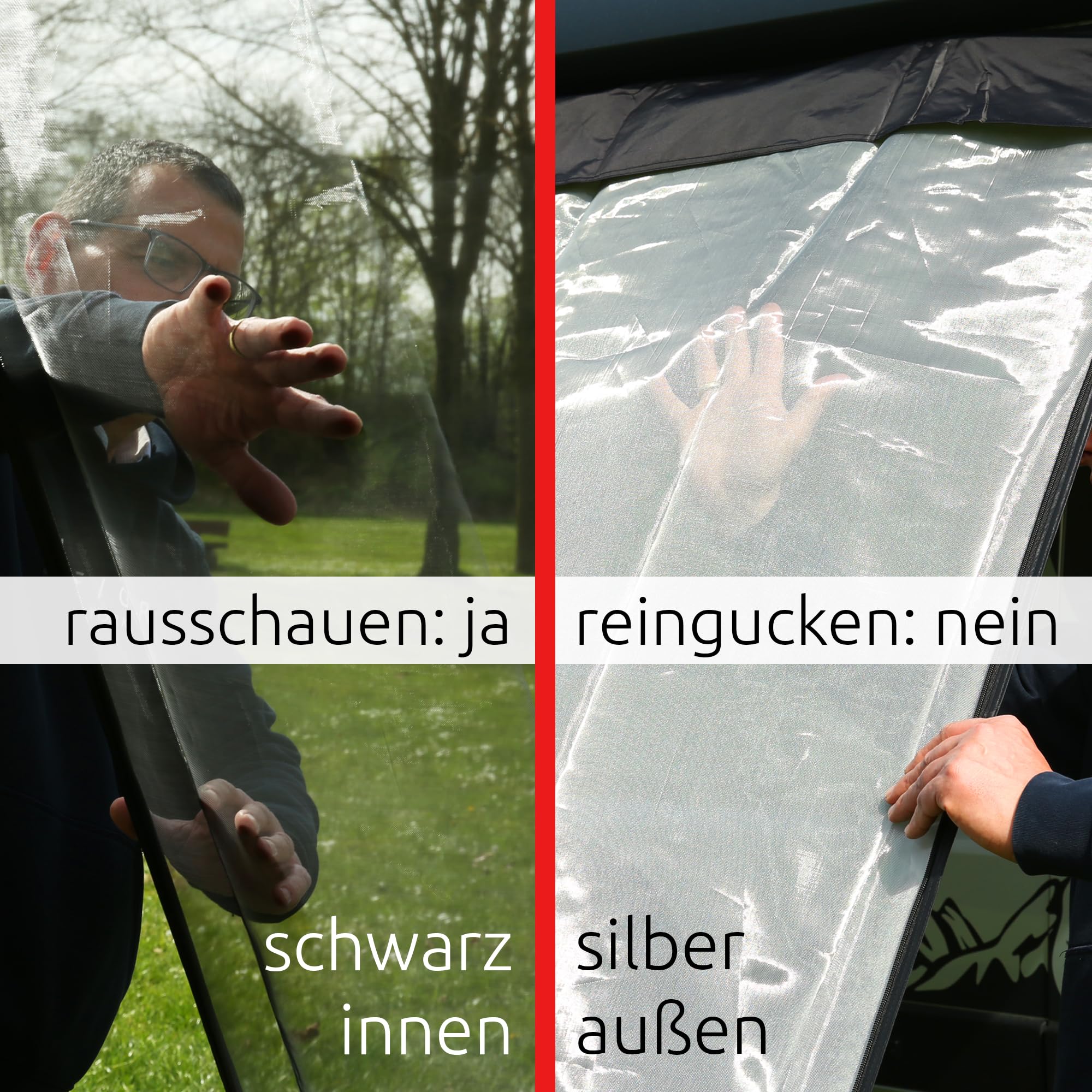 your GEAR Phoenix Sun & Rain 2,4 x 2 m - Markisenvorderwand mit Cover und innovativem Silver-Black-Mesh