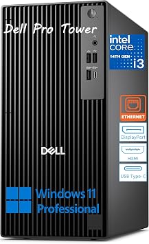 Dell Tower Desktop Computer for Business & Home, 2026 Copilot AI, Next Gen OptiPlex, 14th Gen Intel 4-Core Processor, 32GB DDR5 RAM, 1TB PCIe SSD, Type-C, HDMI, DisplayPort, Windows 11 Pro, Black