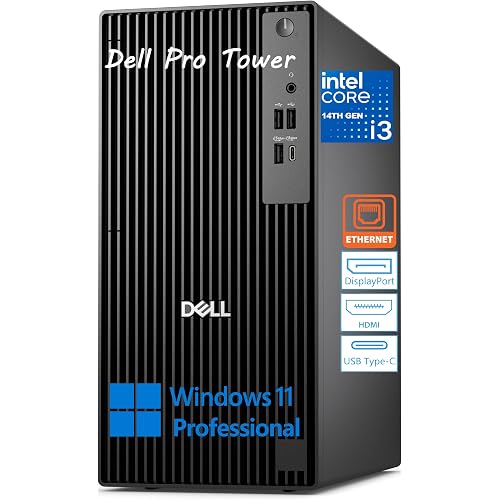 Dell Tower Desktop Computer for Business & Home, 2026 Copilot AI, Next Gen OptiPlex, 14th Gen Intel 4-Core Processor, 16GB DDR5 RAM, 512GB PCIe SSD, Type-C, HDMI, DisplayPort, Windows 11 Pro, Black