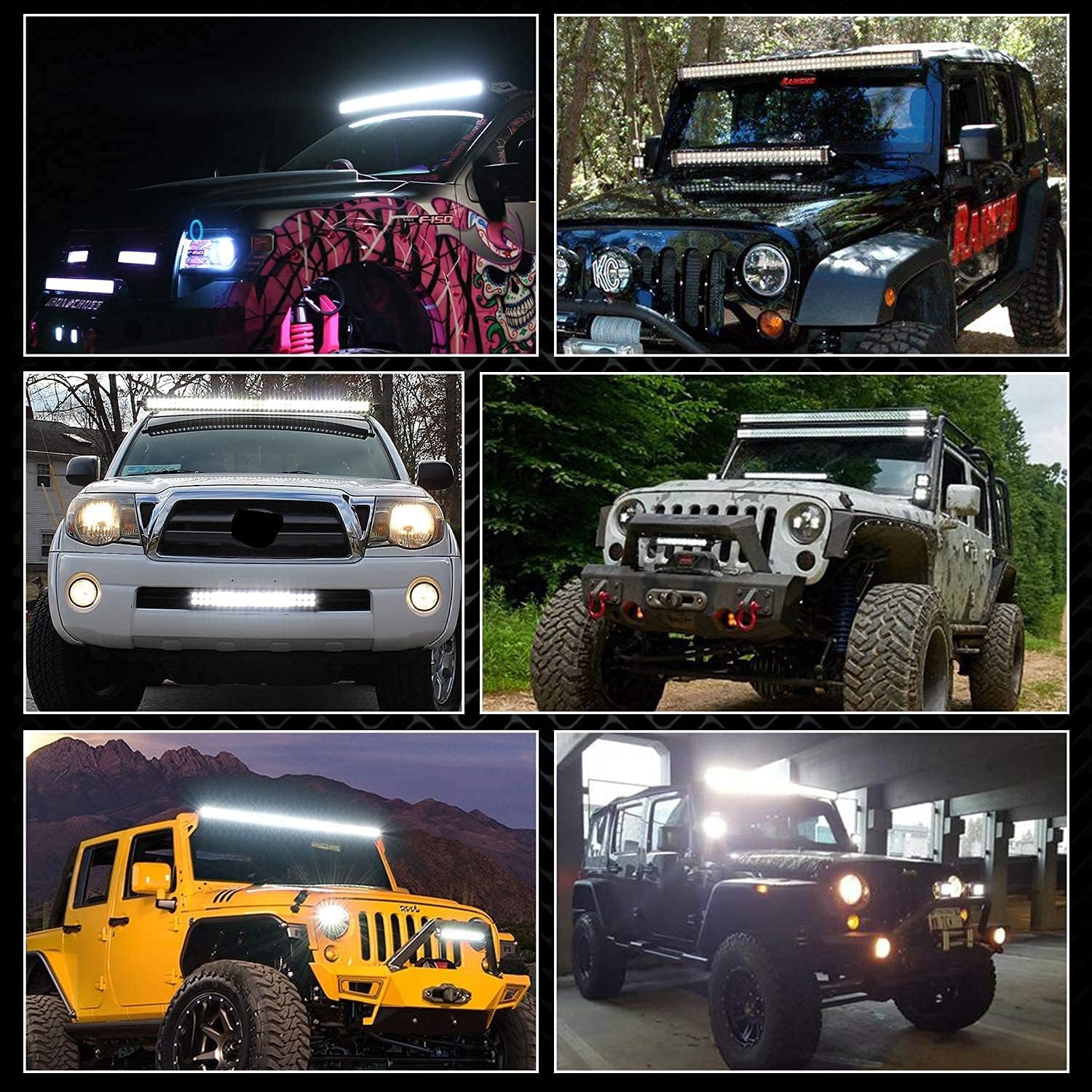 Promo Discount Up To 70% Off LED Light Bar TURBO SII 20 Inch 126W 5D Spot Flood Combo Beam Offroad Driving Lamp + 4 Inch 60W Cube Led Pods Lights Fog Lights with Wiring Harness for Trucks ATV UTV SUV Boats etc