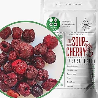 Dried Cherries | Pure Freeze Dried Fruit No Added Sugar | Dried Sour Cherries Freeze-Dried | Fresh Dehdrated Frozen Cherries to Fruit Snack | Also for Baking or Smoothie | Healthy Snacks (90g)
