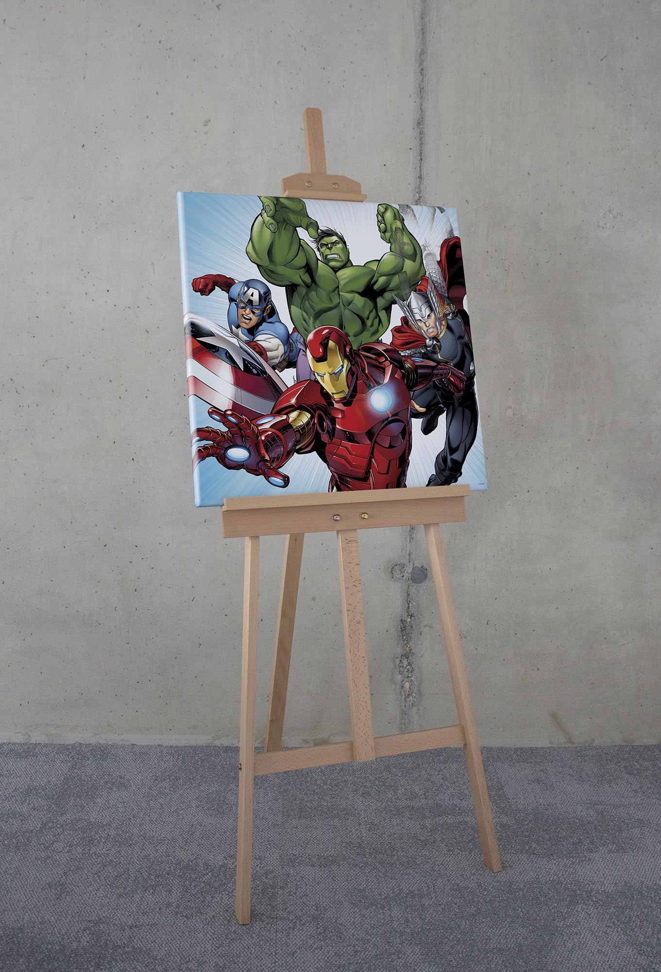 Komar Keilrahmenbild - Marvel Avengers Teampower - Größe: 60 x 60 cm