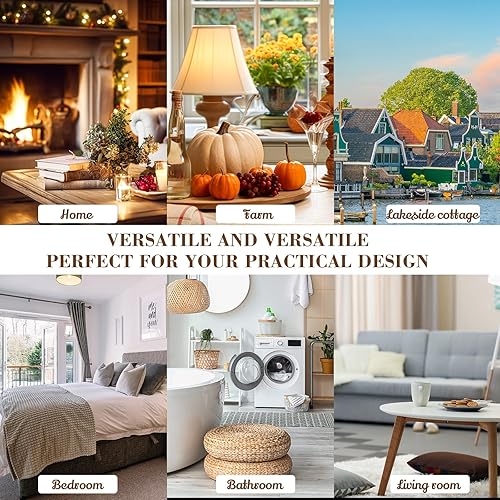 Miniatura 26 de Geetery 4 elevadores de madera para exhibición, soporte de pedestal de madera, soporte de mini bandeja redonda de madera, soporte de pedestal Marrón