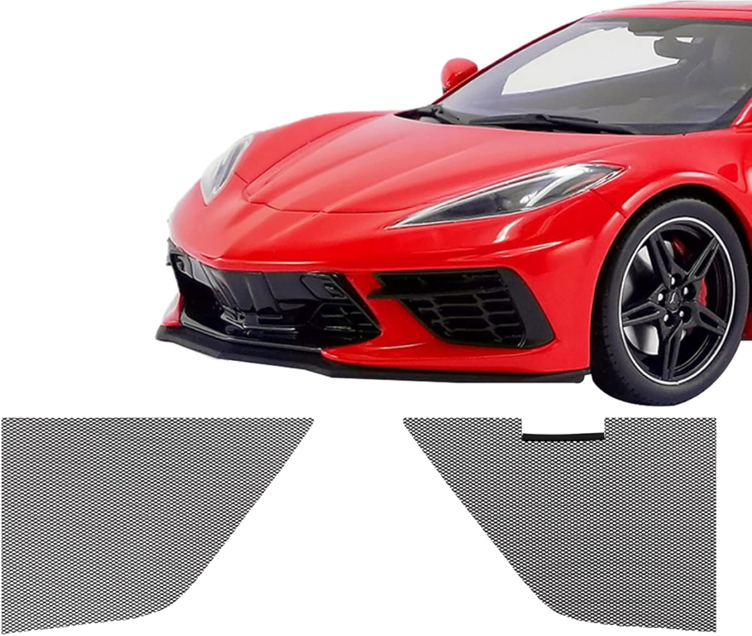 Corvette C8 Radiator Mesh Grill Insert Covers fit 2020 2021 2022 (2 Piece Set), Black