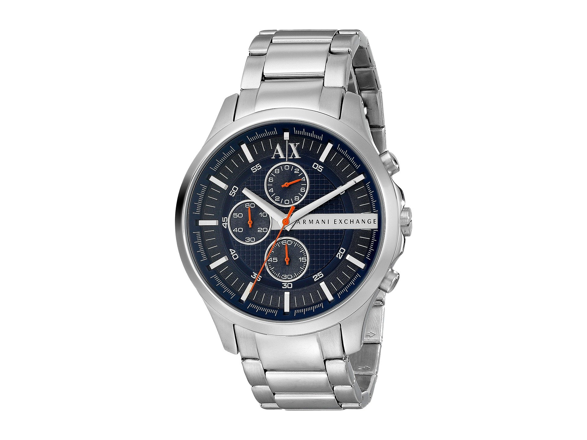 Armani Exchange Relojes de Hombre, Movimiento de Cuarzo cronógrafo y Caja de 46 mm con Correa de Acero Inoxidable