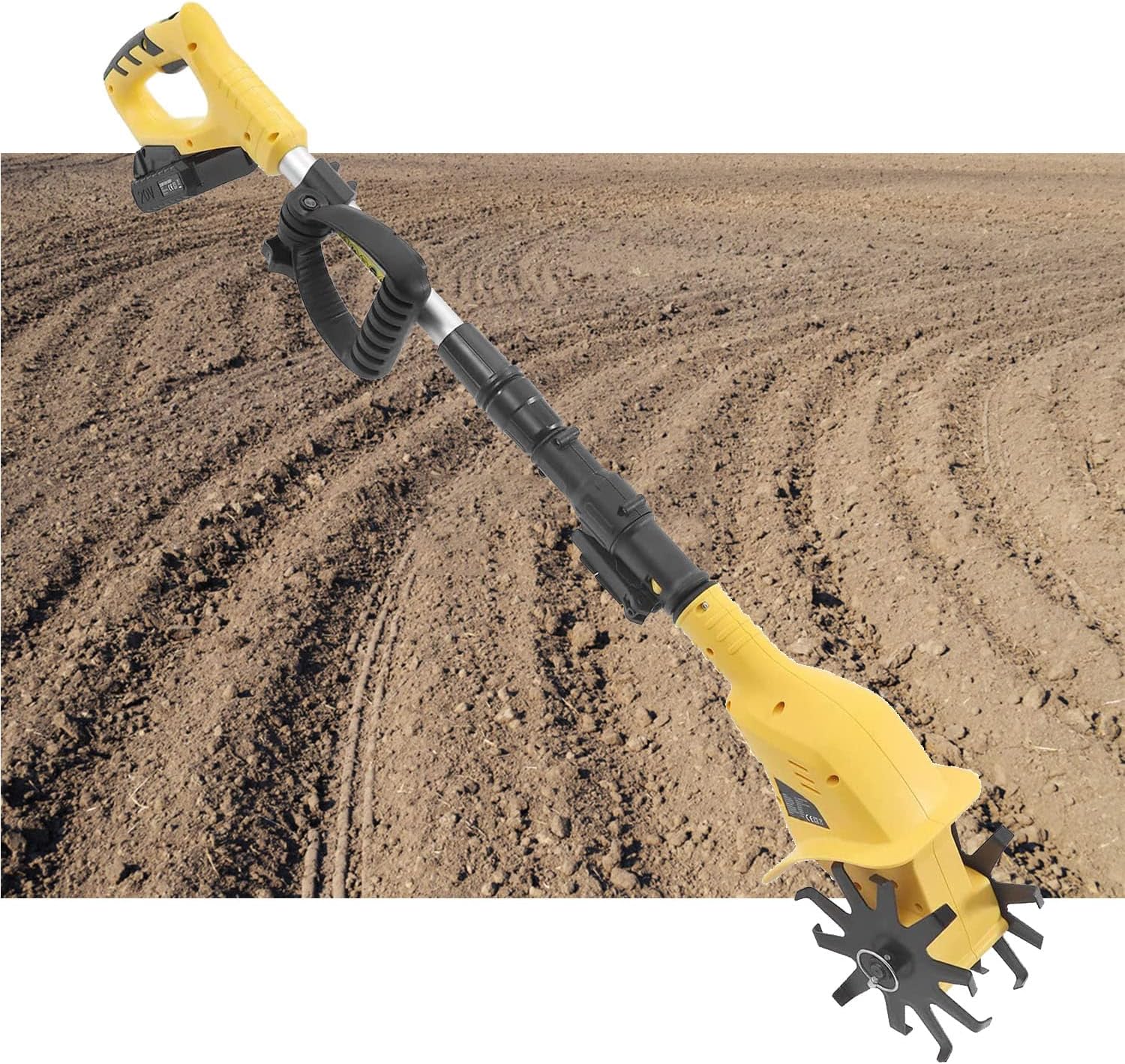 Cordless Electric Cultivator, 24V 250RPM Garden Tiller