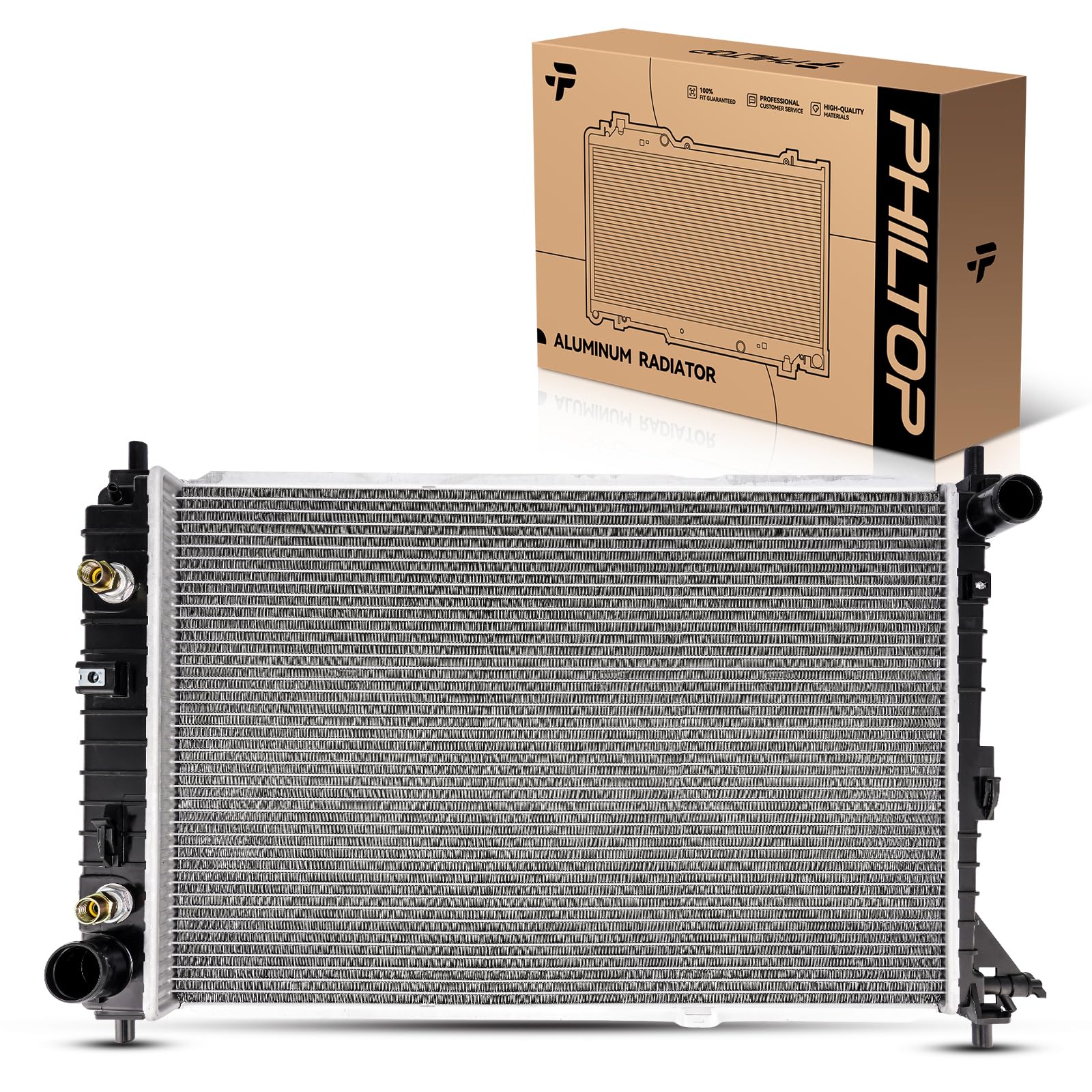 PHILTOP Automotive Replacement Engine Radiator for 1997-2004 Mustang 4.6L Transmission Oil Cooler Included