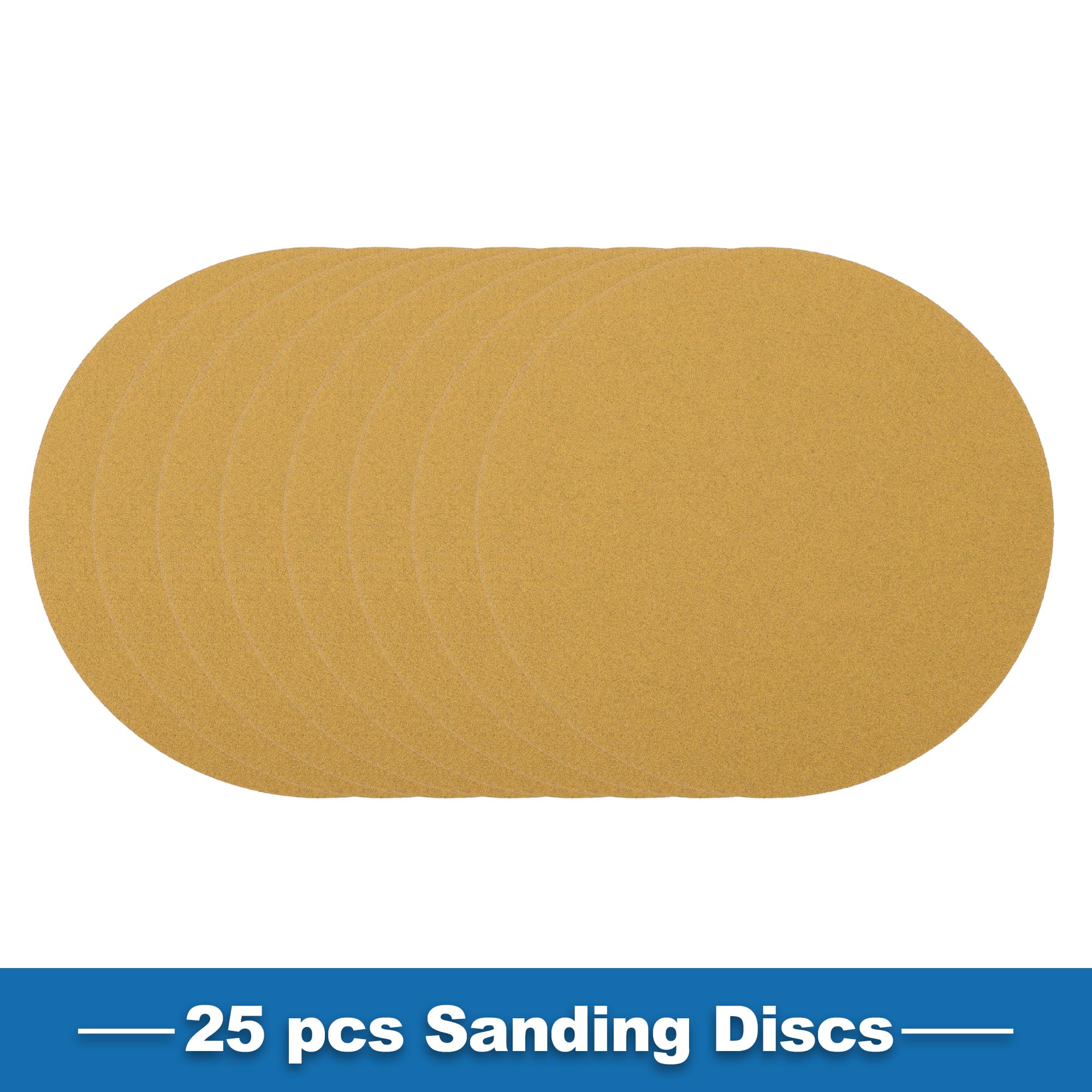 A ABSOPRO Sanding Discs 8 Inch 80 Grit Round Hook and Loop Sandpaper Aluminum Oxide Yellow 25 Pcs, 200mm/8" - Image 3