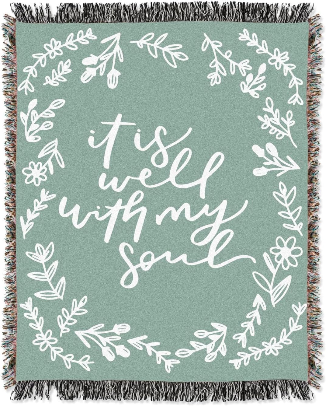 Elly & Grace Christian Woven Blanket, Religious Prayer Throw for Women, Inspirational Blanket 27x19 inches (It is Well with My Soul)