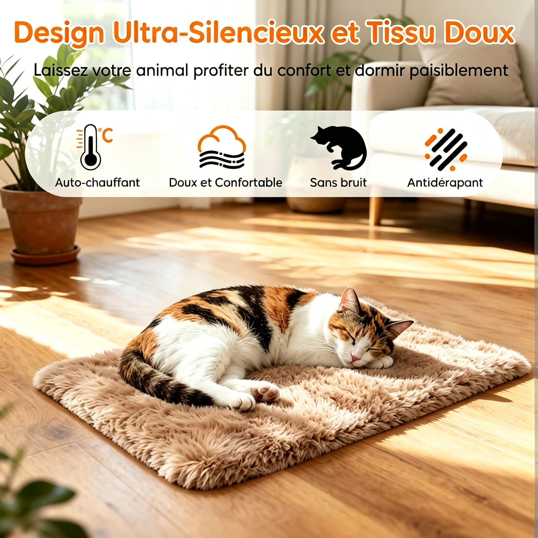 Maison pour Chat et Chien Tout‑Saison pour extérieur imperméable avec Tapis Auto‑réchauffant pour l’Hiver, Blocs réfrigérants pour l’été et Porte, Niche Isotherme Pliable Anti‑morsures pour intérieur