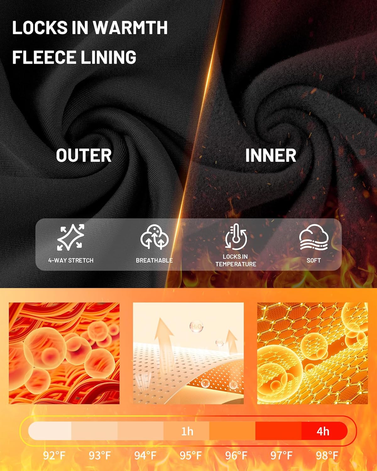 Thermal Compression Shirts for Men Long Sleeve Fleece Lined Base Layer Top Athletic Undershirt Cold Weather Gear - Image 4