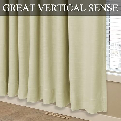 Miniatura 9 de Fcosie Cortinas opacas de 50 pulgadas de ancho x 63 pulgadas de largo, cortinas de lino con forro blanco grisáceo, paneles de cortina con ojales